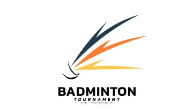 Badminton Shuttlecock Logo sembolü vektörü, modern tasarım ve beyaz arkaplanda izole edilmiş güzel renkler Badminton Şampiyonası Logosu, illüstrasyon Vektörü EPS 10 için kullanılabilir