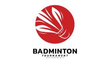 Badminton Shuttlecock Logo sembolü vektörü, modern tasarım ve beyaz arkaplanda izole edilmiş güzel renkler Badminton Şampiyonası Logosu, illüstrasyon Vektörü EPS 10 için kullanılabilir