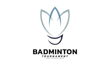 Badminton Shuttlecock Logo sembolü vektörü, modern tasarım ve beyaz arkaplanda izole edilmiş güzel renkler Badminton Şampiyonası Logosu, illüstrasyon Vektörü EPS 10 için kullanılabilir