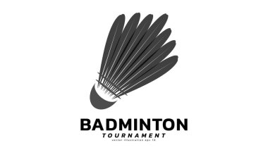 Badminton Shuttlecock Logo sembolü vektörü, modern tasarım ve beyaz arkaplanda izole edilmiş güzel renkler Badminton Şampiyonası Logosu, illüstrasyon Vektörü EPS 10 için kullanılabilir