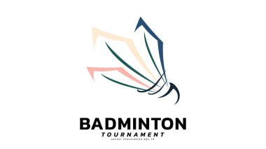 Badminton Shuttlecock Logo sembolü vektörü, modern tasarım ve beyaz arkaplanda izole edilmiş güzel renkler Badminton Şampiyonası Logosu, illüstrasyon Vektörü EPS 10 için kullanılabilir