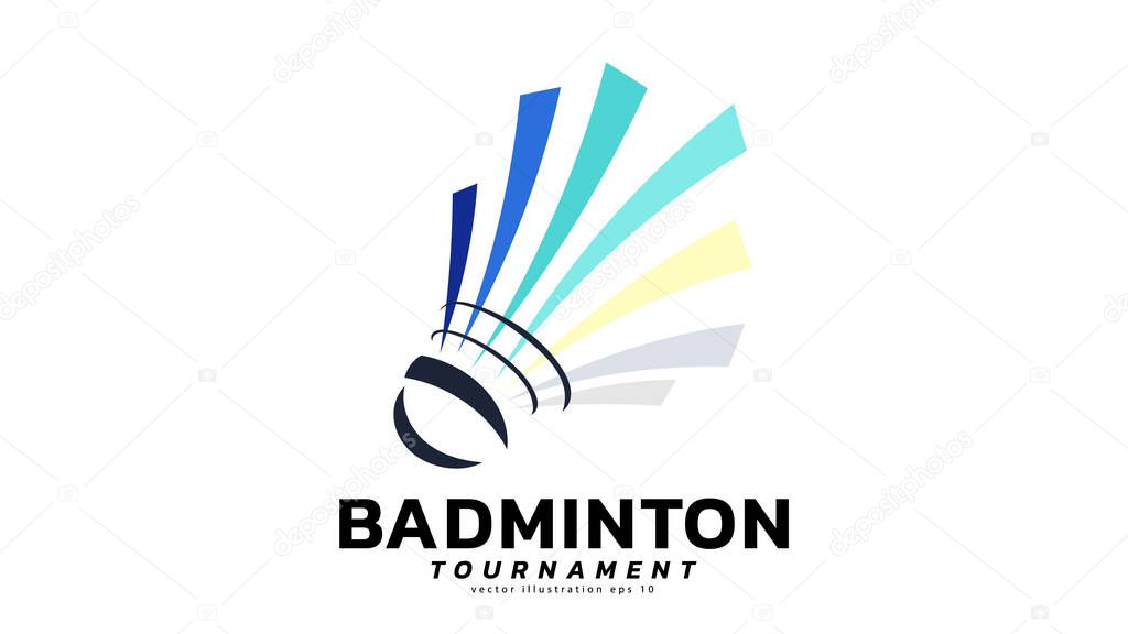 Badminton Shuttlecock Logo symbol vector, Modern design and beautiful colors isolated on white background, can use for  Badminton Championship Logo , illustration Vector EPS 10