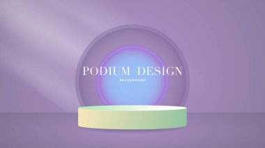 Soyut Podyum Minimal ve Kızıl zemin, sunum için 3d podyum, vitrin sahnesi, illüstrasyon Vector EPS 10