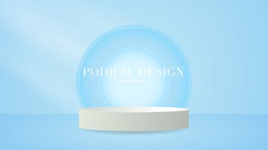 Soyut Podyum Minimal ve Kızıl zemin, sunum için 3d podyum, vitrin sahnesi, illüstrasyon Vector EPS 10