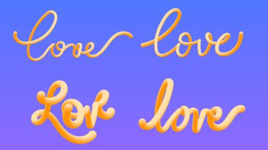 Mor arkaplanda izole edilmiş el yazısı seti, vektör illüstrasyonu. El yazısı komik eğriler, düz modern tasarım, illüstrasyon vektörü EPS 10