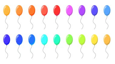 Renkli paskalya yumurtalarının farklı renklerde vektör çizimi.