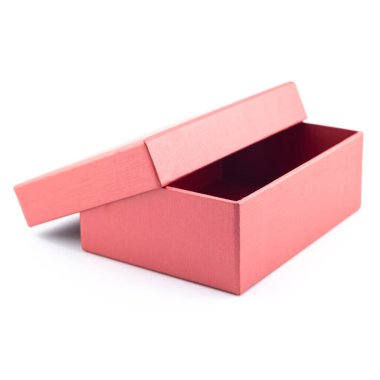 Kırmızı kutu beyaz arkaplanda izole edildi