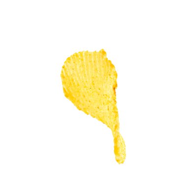 Beyaz grupta izole edilmiş patates cipsi.