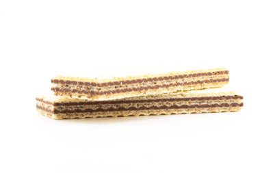 Beyaz arkaplanda gofretler