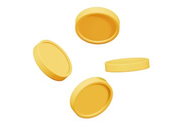 Altın sikkeli sikkeler, kırpma yolu, 3 boyutlu görüntüleme