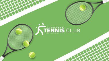 Çevrimiçi spor etkinliklerinde kullanılmak üzere tenis kulübü arkaplan resimleri, Resim Vektörü EPS 10