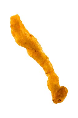 Kızarmış patates beyaz arka planda izole edilmiş.