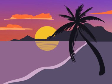 Sahilde gün batımı