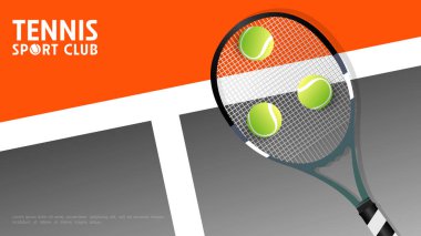 İçerik tenisi için tenis kulübü çevrimiçi, spor etkinliklerinde kullanım için illüstrasyonlar, Görüntü Vektörü EPS 10