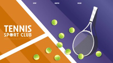 İçerik tenisi için tenis kulübü çevrimiçi, spor etkinliklerinde kullanım için illüstrasyonlar, Görüntü Vektörü EPS 10