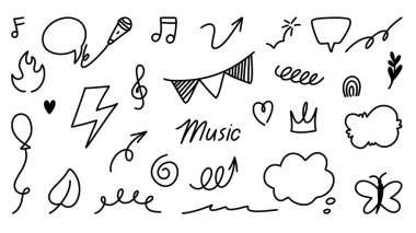 El yazısı elementler, yassı modern tasarım, beyaz arkaplanda izole edilmiş, illüstrasyon vektörü EPS 10