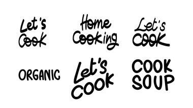 El yazısı elementler, yassı modern tasarım, beyaz arkaplanda izole edilmiş, illüstrasyon vektörü EPS 10