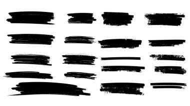 Fırça el çizimi elementler, düz modern tasarım beyaz arkaplanda izole edilmiş, Vektör illüstrasyon EPS 10