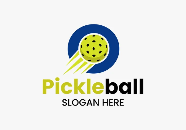 Lettre Concept Logo Pickleball Avec Symbole Mobile Pickleball Modèle Vectoriel — Image vectorielle