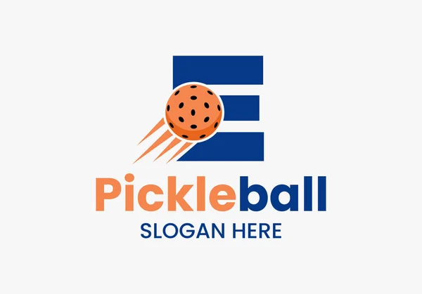 Lettre Concept Logo Pickleball Avec Symbole Mobile Pickleball Modèle Vectoriel — Image vectorielle