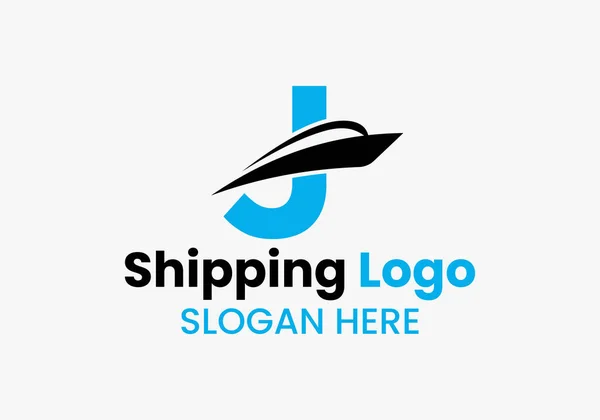 Symbol Żaglówki Shipping Logo Ikona Jachtu Żaglowca — Wektor stockowy