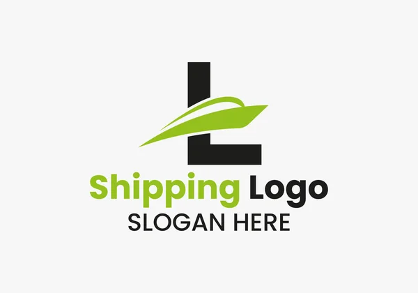 List Logo Wysyłka Symbol Żaglówki Ikona Jachtu Żaglowca — Wektor stockowy