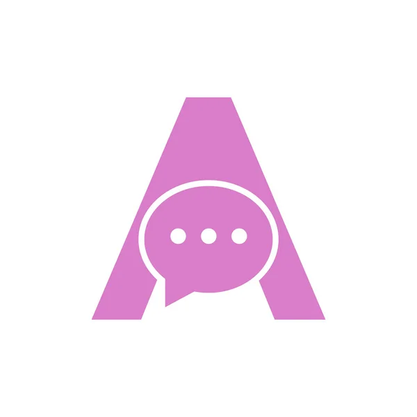 Letter Een Chat Communiceren Logo Ontwerp Concept Met Bubble Chat — Stockvector