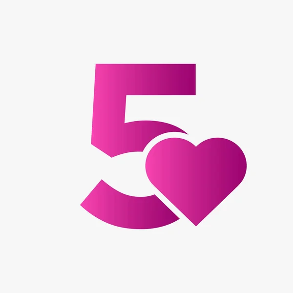 Brev Kärlek Symbol Och Hjärta Ikonen Koncept Vektor Mall — Stock vektor