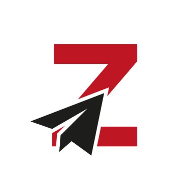 Kağıt Düzlemli Z Harfi Seyahat Logosu Simgesi Vektör Şablonu