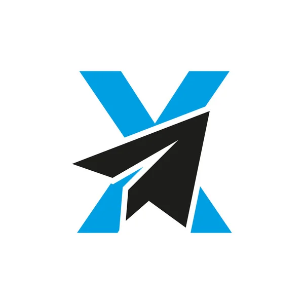 Lettera Travel Logo Concept Con Paper Plane Icon Vector Template — Vettoriale Stock