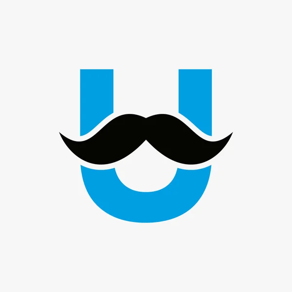 Letter Barbershop Logo Design Hairstylist Logotype Voor Snorren Stijl Mode — Stockvector