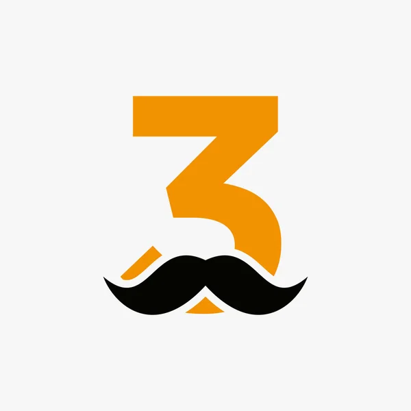 Brev Frisör Logotyp Design Frisör Logotyp För Mustache Style Och — Stock vektor