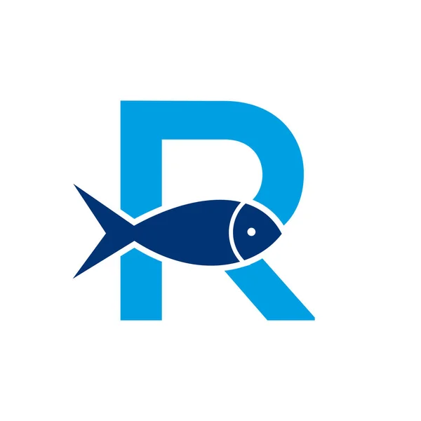List Logo Ryb Szablon Wektora Logo Oceanu — Wektor stockowy