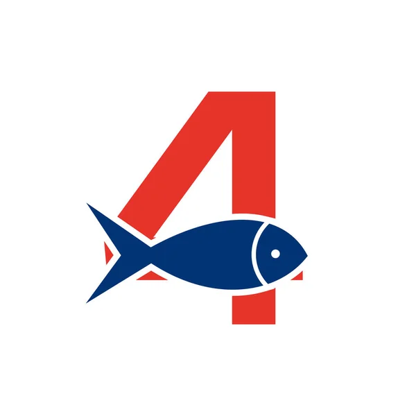 Brief Fish Logo Ocean Logo Vector Template — Stockvector