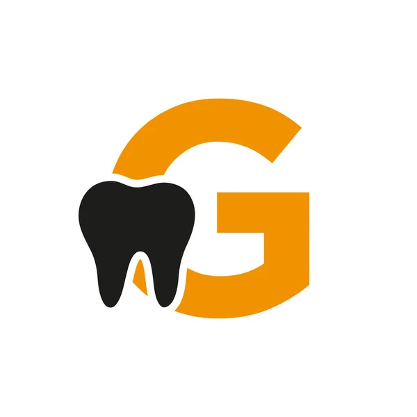歯のシンボルベクトルテンプレート付きレターG歯科ロゴコンセプト — ストックベクタ