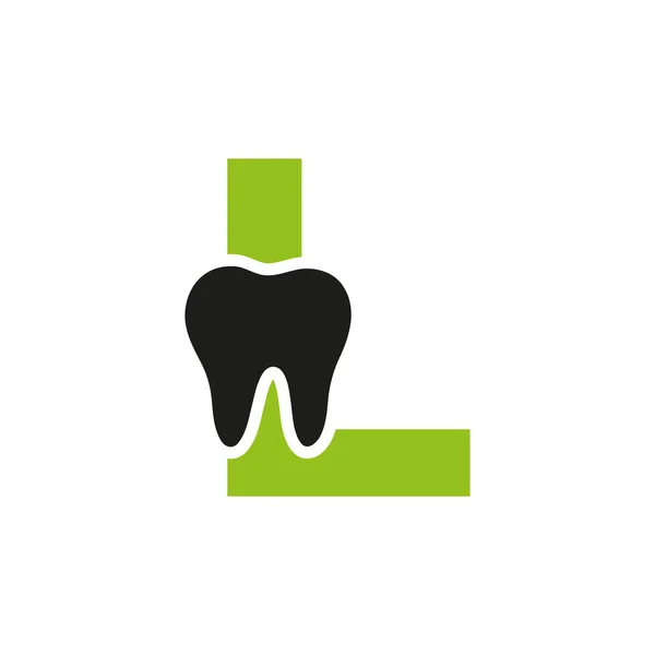 歯のシンボルベクトルテンプレート付き文字L歯科ロゴコンセプト — ストックベクタ
