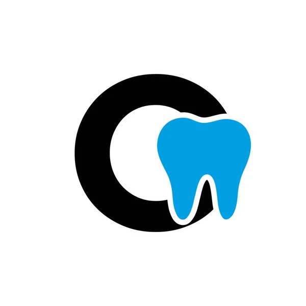 歯のシンボルベクトルテンプレート付きレターO歯科ロゴコンセプト — ストックベクタ