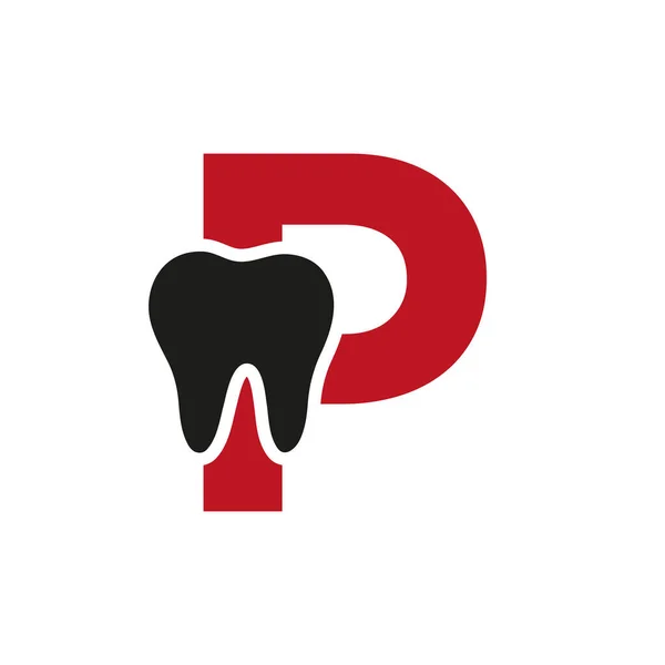 Логотип Буквы Символическим Векторным Шаблоном Зубов — стоковый вектор