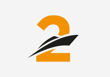 Mektup 2 Nakliye Logosu Yelkenli Sembolü. Denizcilik Gemisi Yelkenli Simgesi