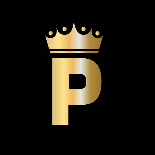 Letter Charity Crown Logo Design Unit Symbol Vector Template — 스톡 벡터