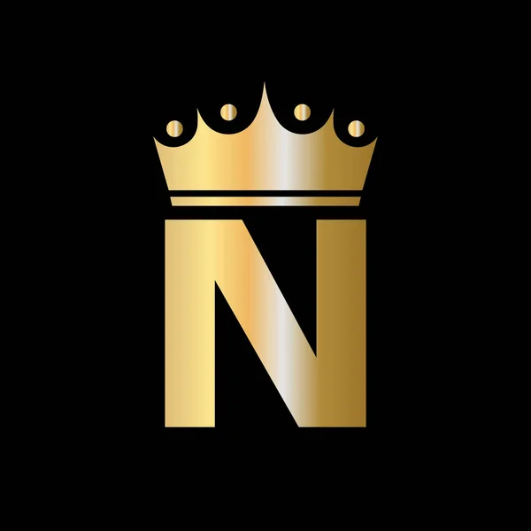 字母N慈善冠冕标志设计与单位符号向量模板 — 图库矢量图片