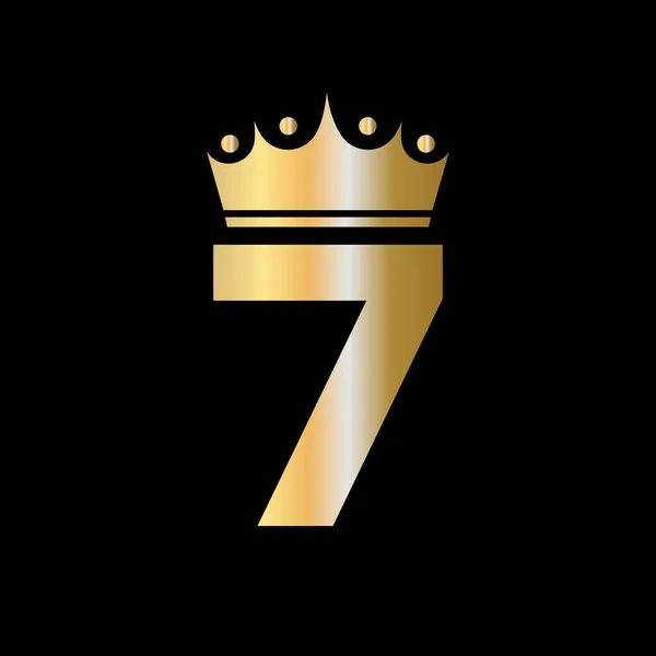 信7带有单位符号向量模板的慈善冠冕标志设计 — 图库矢量图片