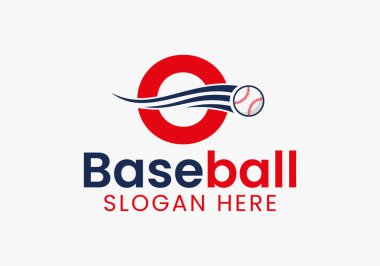Hareketli Beyzbol Simgesi Şablonu ile O Harfi Beyzbol Logosu Kavramı