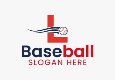 Harf L Beyzbol Logosu Taşıyıcı Beyzbol Simgesi Şablonu