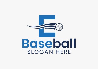 Harf E Beyzbol Logosu Taşıyıcı Beyzbol Simgesi Şablonu