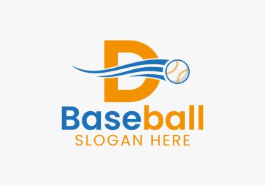 Harf D Beyzbol Logosu Taşıyıcı Beyzbol Simgesi Şablonu