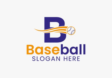 Harf B Beyzbol Logosu Taşıyıcı Beyzbol Simgesi Şablonu Konsepti