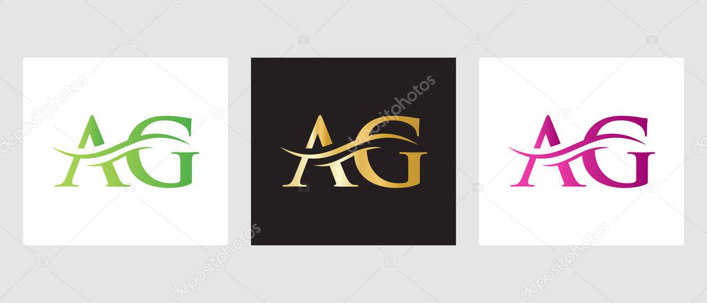 Initial Monogram Letter AG Logo Design. AG Logotype Template