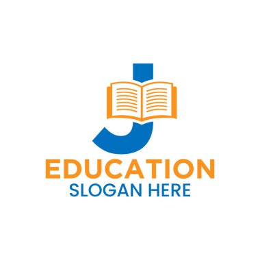 Letter J Education Logo Concept With Open Book Icon Template