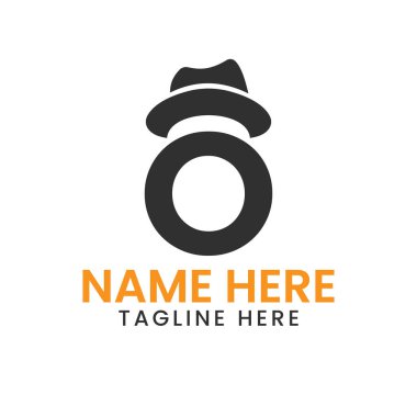 Letter O Gentlemen Hat Logo Design  Concept With Cowboy Hat Icon Template